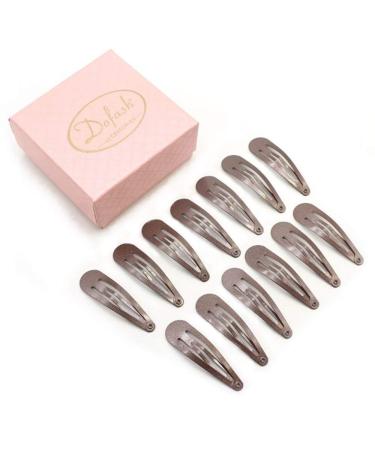 Dofash 20Pcs 5CM/2IN Metal Brown Snap Hair Clips for Women Small Hair Clips for thick Hair Barrettes Hair Clups Hair Accessories for Women (Brown)