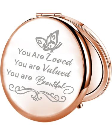 FEELMEM You are Loved Compact Mirror - Inspirational Encouragement Gift for Her - Birthday Graduation Gift for Daughter Niece Friend - Buy Online on GoSupps.com