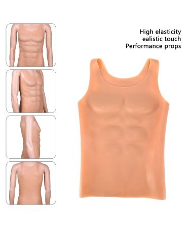 Dark Skin Silicone Fake Chest Vest for Carnival Costume Prop - Muscle Chest Simulation for Indoor Events - Buy Online on GoSupps.com