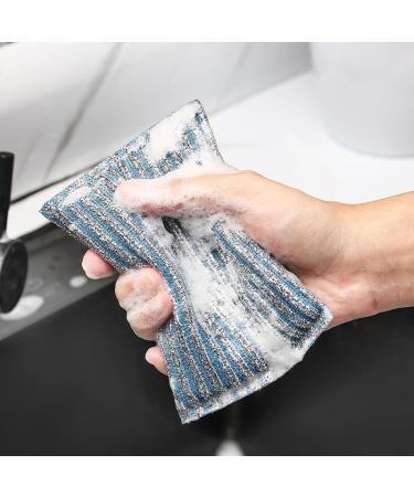 Bafnsiji Reusable Washing Up Sponge Set Cleaning Scourer Pads Reusable Sponge Set Non Scratch Scourers Tea Towels Kitchen Towels Dish Sponge Set for Kitchen 8PCS - Buy Online on GoSupps.com