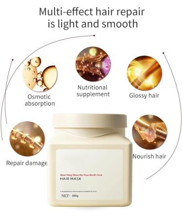 HGRYNDRO Birds Nest Amino Acid Hair Mask Bird s Nest Moisturizing Hair Mask Protein Cream for Hair with Amino Acids Frizzy and Damaged Hair - Buy Online on GoSupps.com