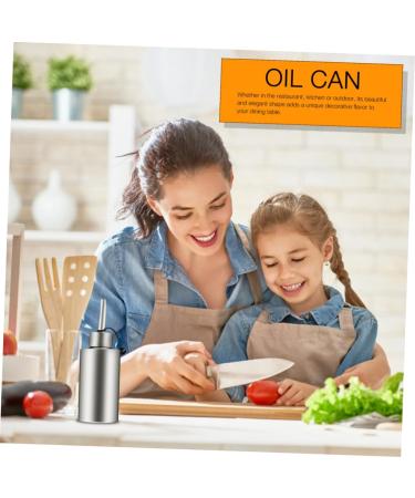 Zerodeko 1pc Stainless Steel Oil Pot Stainless Steel Container Condiment Container Dust-proof Oiler Sauce Dispenser Jar Metal Oil Bottle Oil Container Soy Sauce Bottle Cylindrical - Buy Online on GoSupps.com