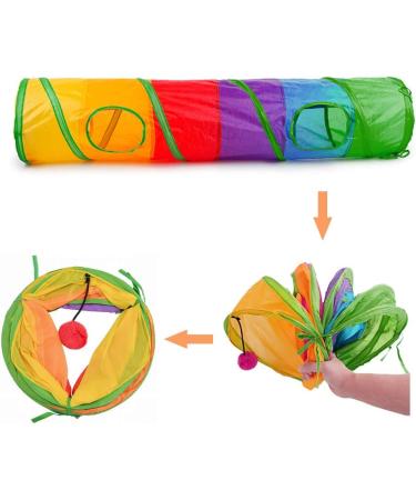 Andiker Cat Tunnel: Collapsible Pet Tube Toy for Indoor/Outdoor Fun - 2 Hole Design with Fun Ball - 25 * 120cm - Buy Online on GoSupps.com