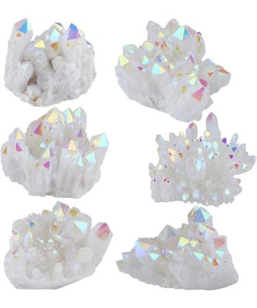 Shop Nupuyai Titanium Coated Bergkristall Druse - Irregular Quartz Geode Cluster for Reiki & Feng Shui | Unique White & Colorful Decoration - Buy Online on GoSupps.com