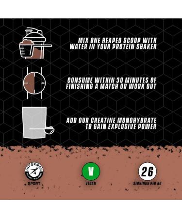 Soccer Supplement Vegan Protein Powder - 25g's of Protein per Serving Chocolate Flavour Informed Sport Tested - 26 Servings - Buy Online on GoSupps.com