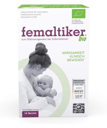 femaltiker bio Organic Herbal Breastfeeding Aid with Barley Malt to Promote Milk Formation Sugar-Free - 14 Bags