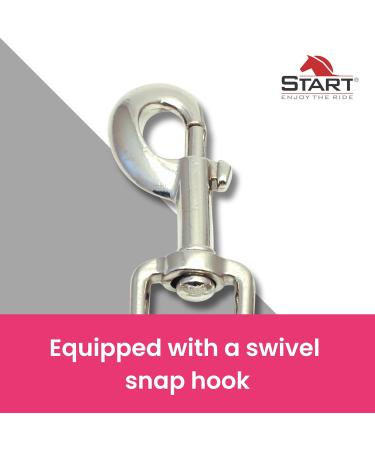 8m Equestrian Lunging Line for Horses - Soft Nylon Training Rope with Hand Loop Carabiners & Floor Work Leash in Neon Pink/Orange - Buy Online on GoSupps.com