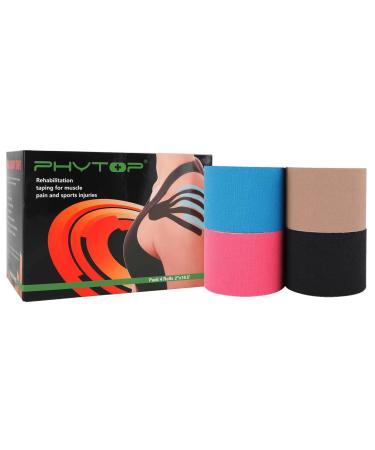 FITOP Uncut Kinesiology Tape 4 Sports Tape (Pink  Blue  Black  Beige)