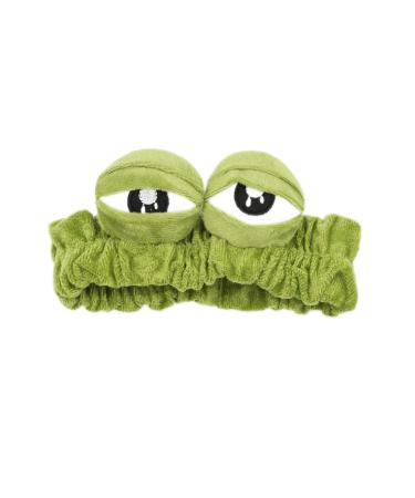 Cualque Frog Headband for Face Washing  Funny Frog Cute Animal Frog Duck Spa Face Wash Headband Cute Makeup Headband Face Washing Hair Bands Shower Yoga Costume Cosplay Head Wraps (Frog)