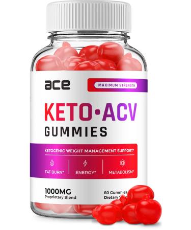 Ace Keto ACV Gummies - Advanced Formula Ace Keto Plus ACV Gummies Apple Cider Vinegar Ace ACV Weight Management Dietary Supplement Reviews Men Women (60 Gummies)