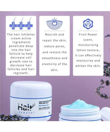 Hair Inhibitor Cream - Lavender Hair Growth Stopper for Face Bikini Arms & Legs - 50g | Best Post-Depilatory Solution - Buy Online on GoSupps.com