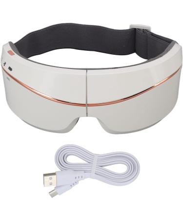 Eye Massage Device with Warm Compression & Vibration | Bluetooth Music & Fatigue Relief - Sleep Support (White) - Buy Online on GoSupps.com