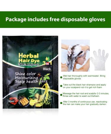 Mroobest Black Hair Shampoo - Natural Darkening & Instant Dye Shampoo for Volumizing Moisturizing Shiny Hair | Suitable for Men & Women - Buy Online on GoSupps.com