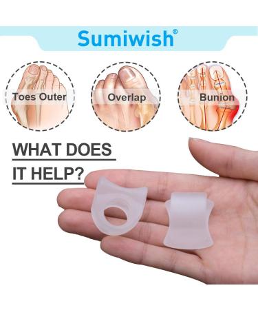 Sumiwish Bunion Corrector Toe Spacer Gel Separators - 5 Pairs/10 PCS Clear - Pain Relief & Overlapping Toe Correction - Buy Online on GoSupps.com