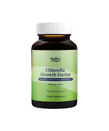 BioPure Chlorella Growth Factor Capsules Nutrient-Dense Nutraceutical Superfood Packed with Proteins Vitamins Minerals & Amino Acids That Supports Metabolism Detox & Immunity 100 Capsules