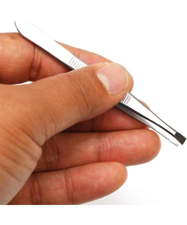 Luxxii Flat Tweezers (3 Pack) - Stainless Steel Hair Plucker for Eyebrows and Facial Hair - Precision Personal Care Tool - Buy Online on GoSupps.com