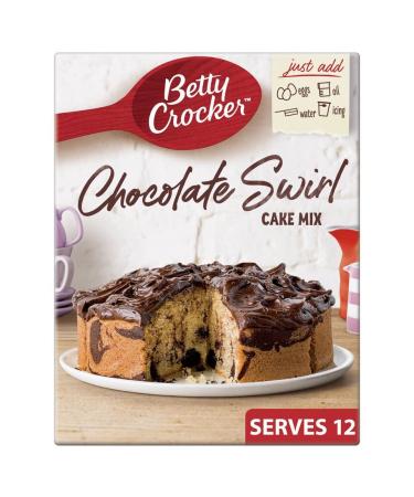 Betty Crocker | Chocolate Swirl Cake Mix 425G | Cake Mix with Chocolate Swirl Mix | No Artificial Flavours Colours or Preservatives | Suitable for Vegetarians