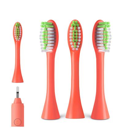 BH1022 Toothbrush Replacement Heads fit for Philips HY1100 HY1200 Generic Electric Tooth Brush Heads for Philips Brush Head (4PCS) Red