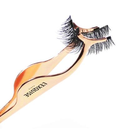 Professional Magnetic False Eyelash Extension Applicator | Golden Stainless Steel Tweezer for Easy Lash Application & Removal | Multifunctional Beauty Tool - Buy Online on GoSupps.com