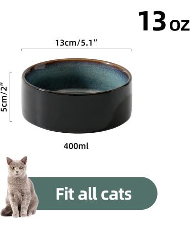 Havniva Ceramic Raised Cat Bowl Set - 400ml (13oz) 2 x Starry Sky | Cat Food & Water Dish with Stand for Kitty Feeder - Buy Online on GoSupps.com