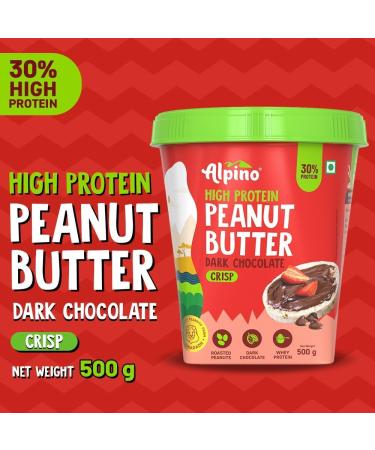 ALPI NO High Protein Dark Chocolate Peanut Butter Crisp 500g - Roasted Peanuts Dark Chocolate Whey Protein & Pea Protein 30g Protein Gluten Free - High Protein Peanut Butter Crispy - Buy Online on GoSupps.com
