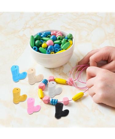 6pcs Healeved Boot Shaped Silicone Beads for DIY Jewelry & Baby Teether - Bracelet Necklace Spacer Beads - Buy Online on GoSupps.com