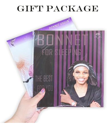 Bonnet Queen Satin Silk Sleeping Cap - Adjustable Night Hair Care for Curly & Long Hair - Breathable Protective Hood in Chocolate - Buy Online on GoSupps.com