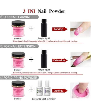 Dip Powder Starter Kit Glitter Nail Polish Dipping System Nail Art Kit For Nails Care - Buy Online on GoSupps.com