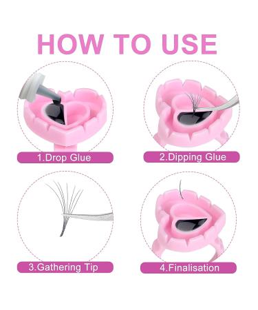 Fawyteng 100pcs Pink Lovely Heart Shape Glue Rings for Eyelash Extensions - Disposable Lash Glue Cups and Holder - Buy Online on GoSupps.com