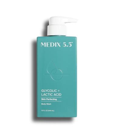 MEDIX 5.5 Body Scrub Skin Care Glycolic Acid Exfoliating Body Cleanser KP Bump Eraser | AHA + Lactic Acid Anti Aging All Skin Type Wash | Keratosis Pilaris & Acne | Foaming Body & Face Wash  15 Fl Oz 15 Fl Oz (Pack of 1)...