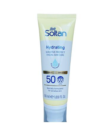 Soltan Hydrating Facial Suncream SPF 50 50ml - with Niacinamide - Sensitive