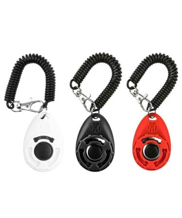 CRLLDPM dog clicker 3 pieces of training clickers with hand loop training clicker dog training clicker finger clicker for clicker training dog training and dog training for dog cat horse