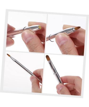 Double Ended Lipstick Brush - Portable Multifunctional Lip Cosmetic Applicator & Eyeshadow Brush | Beauty Makeup Accessory | Silver - Buy Online on GoSupps.com