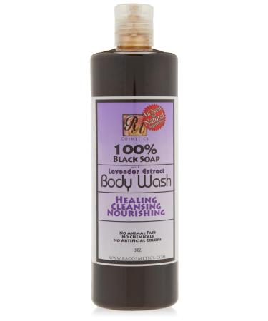 100% Black Soap Body Wash Lavender Scent 13 Fl Oz Ra Cosmetics