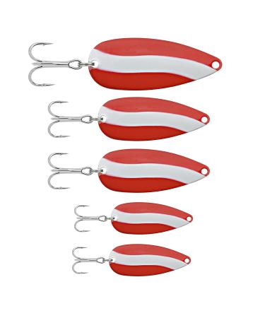 SOUTH BEND Spoons, Red/White, 5-Pack