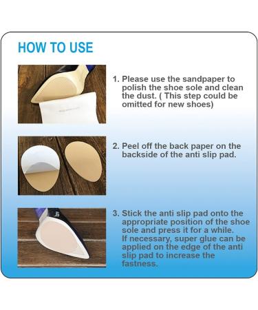 Unikstep 16 Piece Shoe Sole Anti Slip Pads - Non Skid Rubber Grips for Shoe Bottom and Heel Protection in Khaki - Buy Online on GoSupps.com