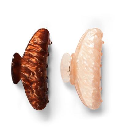 Kitsch Recycled Plastic Large Claw Clip - Big Marble Hair Clip for Women | Brunette - Ideal for Thick Hair | Stylish Jaw Clip for Girls - Buy Online on GoSupps.com
