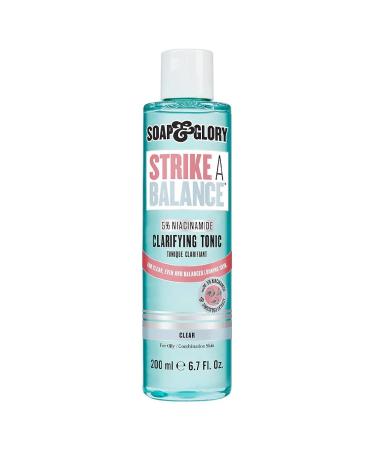 Soap & Glory Strike A Balance Niacinamide Clarifying Skin Toner - Facial Toner for Rebalanced & Refreshed Skin - 5% Niacinamide Toner with Cimicifuga Root - Exfoliating Face Toner (200ml)