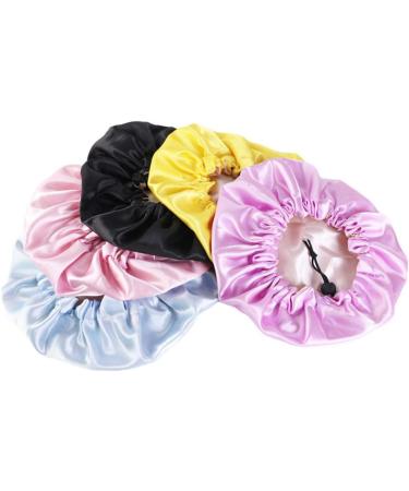Lurrose Yellow Satin Bonnet for Kids | Double Layer Soft Elastic Sleeping Hat for Toddlers & Babies | Comfortable Sleepwear - Buy Online on GoSupps.com