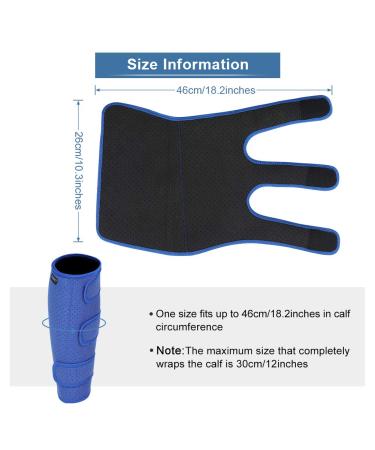Yosoo Health Gear Compression Shin Splint Calf Support Brace - Adjustable for Torn Calves, Swelling, Sprains, and Bruising - Blue - Buy Online on GoSupps.com