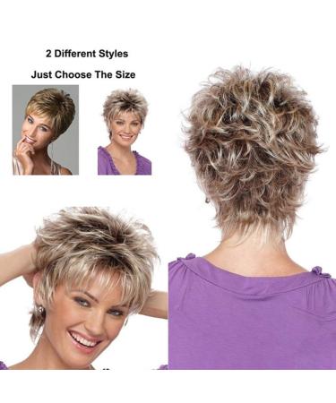 Short Blonde Real Hair Wig - Pixie Cut Layered Wigs for Women | Stylish Fluffy & Light Curly Ash Gold Options - Buy Online on GoSupps.com
