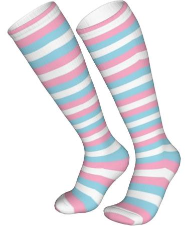 Trans Pride Stripes Compression Socks for Men & Women | 15-20 mmHg Support for Running & Cycling - Shop Now! - Buy Online on GoSupps.com