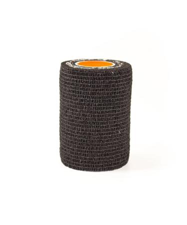 First Aid 4 Sport Latex Free Cohesive Bandage - 7.5cm x 4.5m Black - 1 Roll Black 7.5 Centimetres