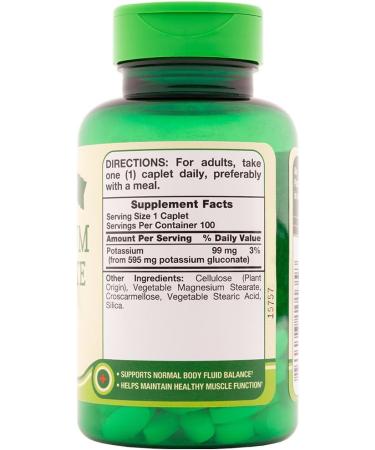 Nature's Truth Potassium Gluconate 595mg 100 Count - Pack of 3 | Dietary Supplement - Buy Online on GoSupps.com