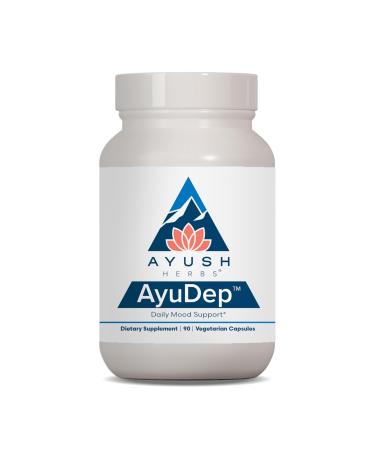 Ayush Herbs AyuDep - Saffron & Ashwagandha Supplements Uplifting Formula for Women & Men Herbal Support for Adults - 90 Vegetarian Capsules (1 Count)