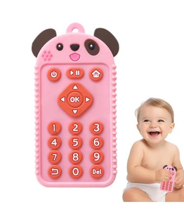 Tylyworth Remote-Controlled Silicone Bite Rings for Babies | Chewable Pedagogical Toys with Cartoon Dog - Pink | Ideal for 3 Months+ - Buy Online on GoSupps.com