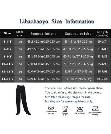 Libaobaoyo Boys Black Latin Ballroom Dance Pants - Elastic Waist Performance Costume for Kids, Size 12-13 Years - Buy Online on GoSupps.com