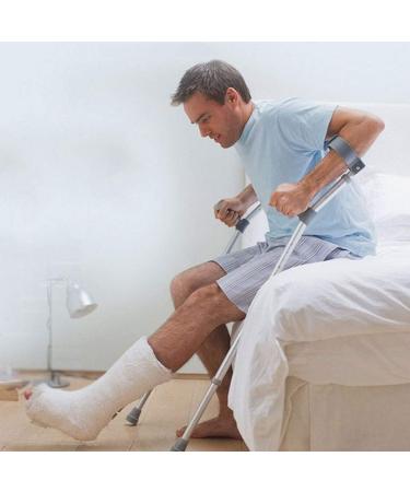 Black Textured Crutch with Semicircle Armrest Lightweight and Durable Aluminum Walking Sticks PVC Comfort Grip Easy Walking Mobility Aids Pair - Buy Online on GoSupps.com