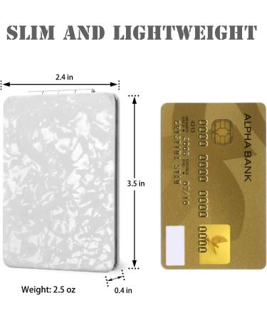 Delicate Compact Travel Vanity Mirror for Girls Women Men Classic White 2-Sided Folding Makeup Mirrors for Pocket Purse Handbag Wallet Portable Magnifying Slim Cosmetic Mirror with 3D Shell Pattern - Buy Online on GoSupps.com