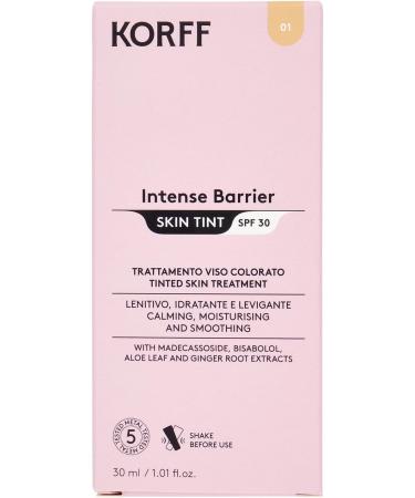  Korff Korff Intense Barrier Skin Tint Tinted Face Care 01 SPF 30 Sun Protection Even and Buildable Coverage Natural Finish Suitable for All Skin Types 30 ml - Buy Online on GoSupps.com